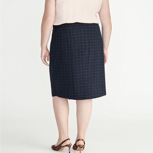 Rachel Roy Collection True Navy Checked Skirt Size 14W - Picture 2 of 6